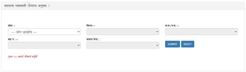 voters list nepal