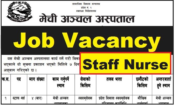 staff nurse job vacancy